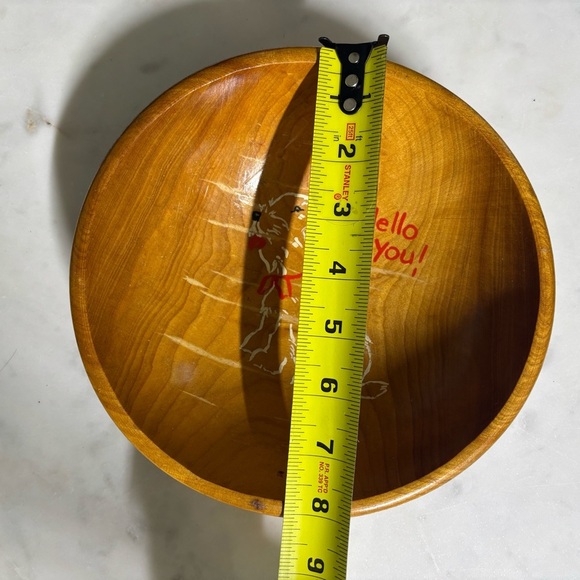 Vintage Canadian Baribocraft wooden bowl with painted Scottie dog “Hello You” - Picture 5 of 5